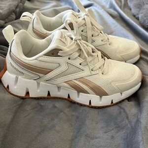 Reebok Women's White and Tan Sneakers